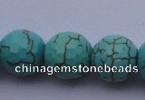 CTU17 15.5 inches 18mm faceted round blue turquoise beads Wholesale