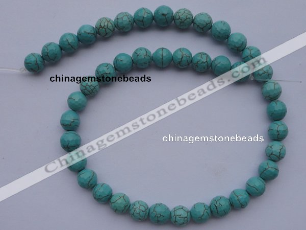 CTU17 15.5 inches 18mm faceted round blue turquoise beads Wholesale