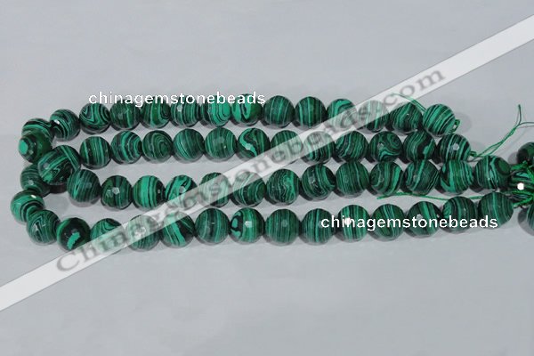 CTU1825 15.5 inches 12mm faceted round synthetic turquoise beads