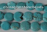 CTU1882 15.5 inches 12mm flat round imitation turquoise beads