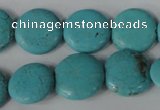 CTU1884 15.5 inches 16mm flat round imitation turquoise beads