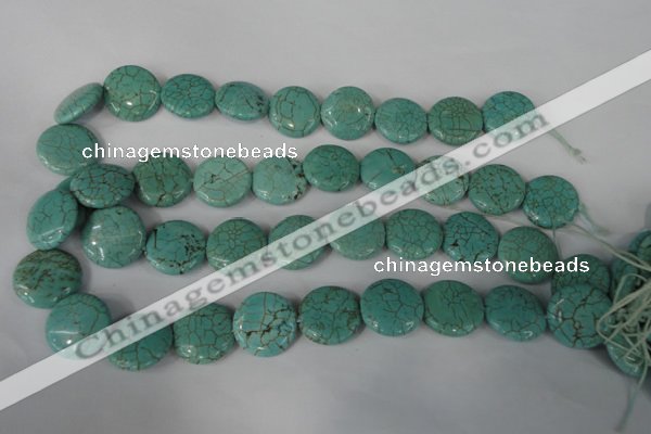 CTU1886 15.5 inches 20mm flat round imitation turquoise beads