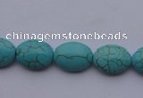 CTU19 15.5 inches 12*16mm oval blue turquoise strand beads Wholesale