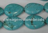 CTU1905 15.5 inches 18*25mm flat teardrop imitation turquoise beads