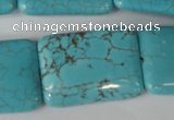 CTU1918 15.5 inches 22*30mm rectangle imitation turquoise beads