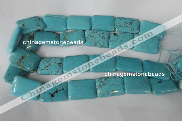 CTU1918 15.5 inches 22*30mm rectangle imitation turquoise beads