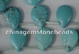 CTU1935 Top-drilled 13*18mm flat teardrop imitation turquoise beads