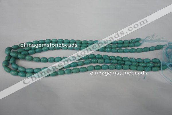 CTU1938 15.5 inches 6*9mm rice imitation turquoise beads
