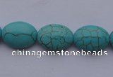 CTU20 15.5 inches 13*18mm oval blue turquoise strand beads Wholesale