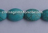 CTU22 15.5 inches 20*28mm oval blue turquoise strand beads Wholesale