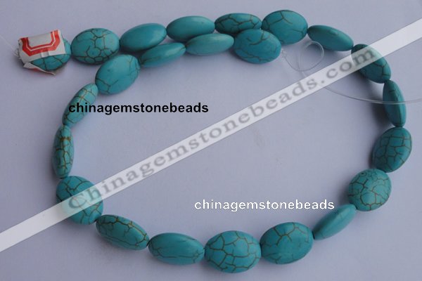 CTU22 15.5 inches 20*28mm oval blue turquoise strand beads Wholesale