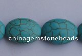 CTU23 15.5 inches 25*35mm oval blue turquoise strand beads Wholesale