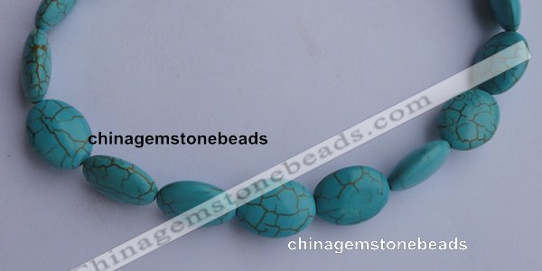 CTU23 15.5 inches 25*35mm oval blue turquoise strand beads Wholesale