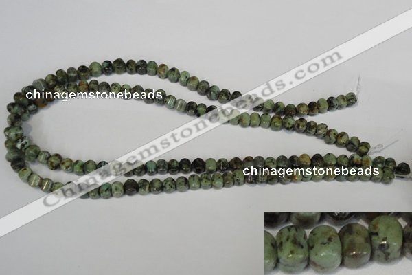 CTU2460 15.5 inches 6*6mm pumpkin African turquoise beads wholesale