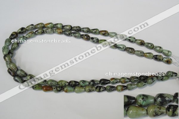 CTU2465 15.5 inches 7*10mm teardrop African turquoise beads wholesale