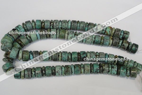 CTU2470 15.5 inches 5*16mm & 10*16mm rondelle African turquoise beads