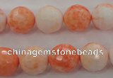 CTU2505 15.5 inches 14mm faceted round synthetic turquoise beads