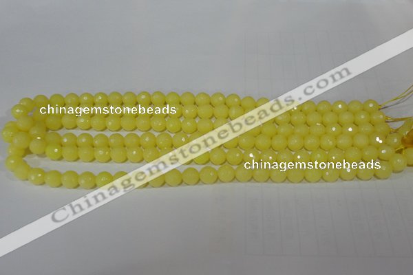 CTU2523 15.5 inches 4mm faceted round synthetic turquoise beads