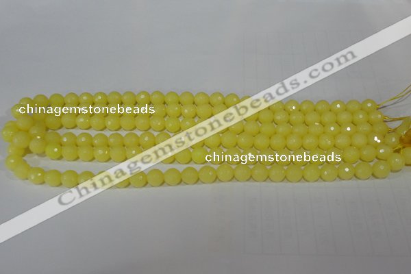 CTU2524 15.5 inches 6mm faceted round synthetic turquoise beads