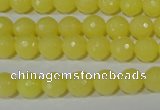 CTU2525 15.5 inches 8mm faceted round synthetic turquoise beads