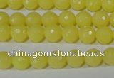 CTU2525 15.5 inches 8mm faceted round synthetic turquoise beads