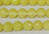 CTU2526 15.5 inches 10mm faceted round synthetic turquoise beads