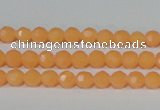 CTU2539 15.5 inches 4mm faceted round synthetic turquoise beads