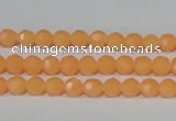 CTU2539 15.5 inches 4mm faceted round synthetic turquoise beads