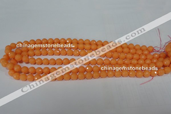 CTU2541 15.5 inches 8mm faceted round synthetic turquoise beads