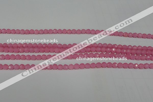 CTU2555 15.5 inches 4mm faceted round synthetic turquoise beads