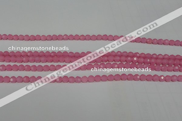 CTU2555 15.5 inches 4mm faceted round synthetic turquoise beads