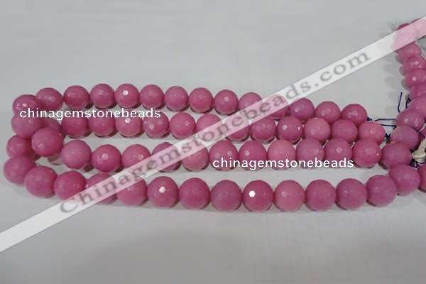 CTU2560 15.5 inches 14mm faceted round synthetic turquoise beads