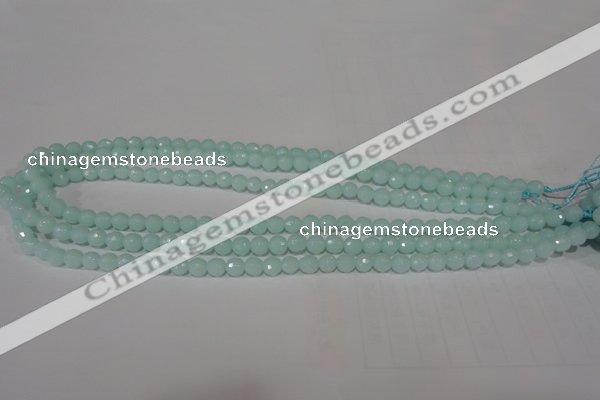 CTU2572 15.5 inches 6mm faceted round synthetic turquoise beads