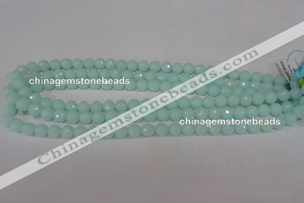 CTU2573 15.5 inches 8mm faceted round synthetic turquoise beads