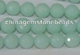 CTU2574 15.5 inches 10mm faceted round synthetic turquoise beads