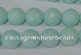 CTU2575 15.5 inches 12mm faceted round synthetic turquoise beads