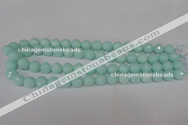 CTU2575 15.5 inches 12mm faceted round synthetic turquoise beads