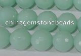 CTU2576 15.5 inches 14mm faceted round synthetic turquoise beads