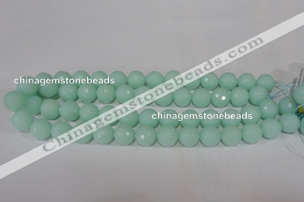 CTU2576 15.5 inches 14mm faceted round synthetic turquoise beads