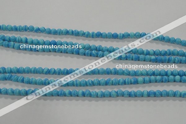CTU2580 15.5 inches 4mm round synthetic turquoise beads