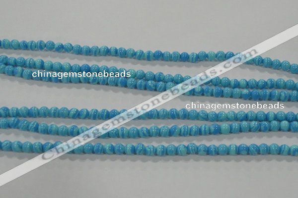 CTU2580 15.5 inches 4mm round synthetic turquoise beads