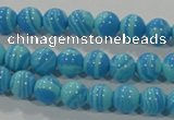 CTU2581 15.5 inches 6mm round synthetic turquoise beads