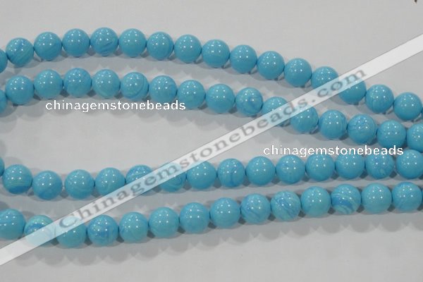 CTU2583 15.5 inches 10mm round synthetic turquoise beads