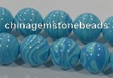 CTU2584 15.5 inches 12mm round synthetic turquoise beads