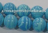 CTU2585 15.5 inches 14mm round synthetic turquoise beads