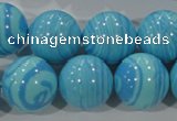 CTU2586 15.5 inches 16mm round synthetic turquoise beads