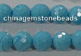 CTU2593 15.5 inches 10mm faceted round synthetic turquoise beads