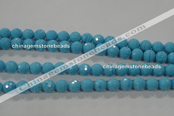 CTU2593 15.5 inches 10mm faceted round synthetic turquoise beads