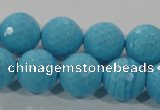 CTU2594 15.5 inches 12mm faceted round synthetic turquoise beads