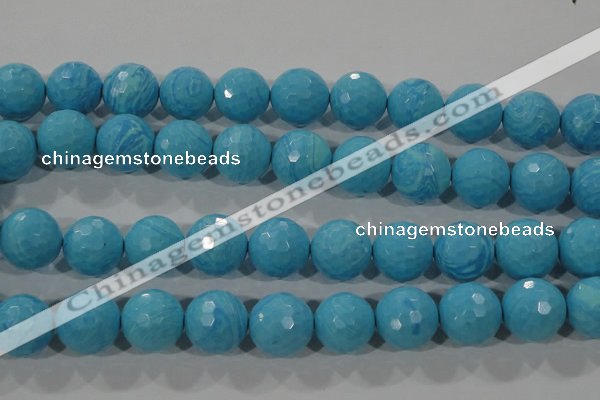 CTU2595 15.5 inches 14mm faceted round synthetic turquoise beads